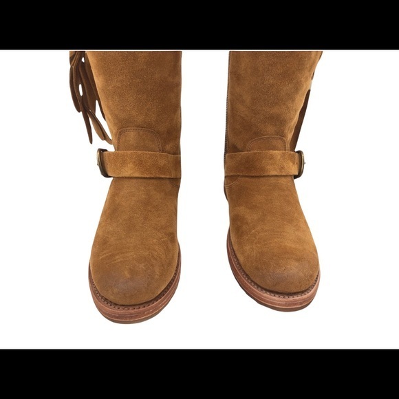 SOLD! NEW Frye Veronica Strap Tall Fringe Suede Belted Knee High Boots Size 5.5 - Picture 8 of 15